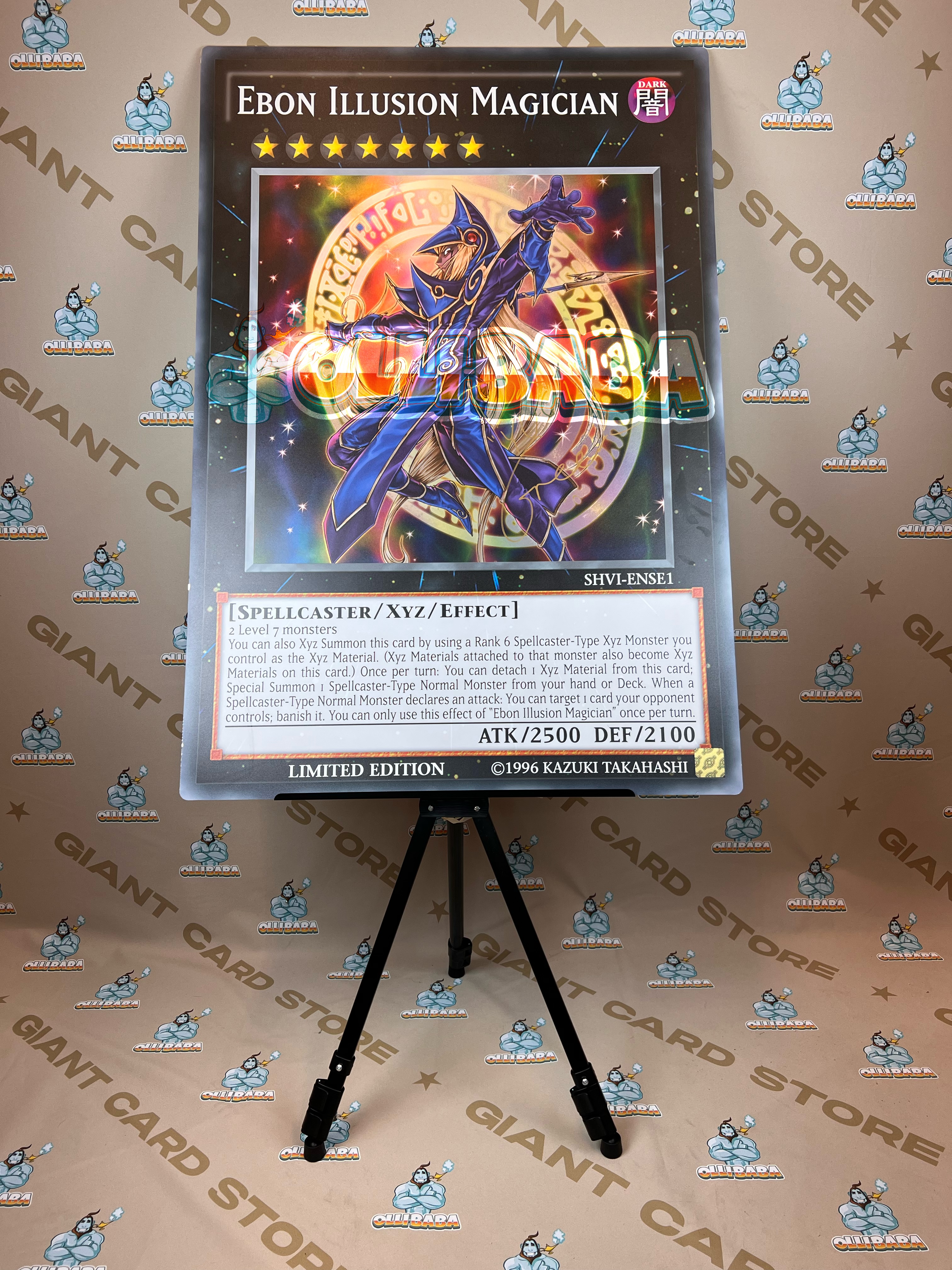 www.Giant-Card.com - Ebon Illusion Magician Giant Card Yu-Gi-Oh! Signed by  YUGI Voice Actor Dan Green